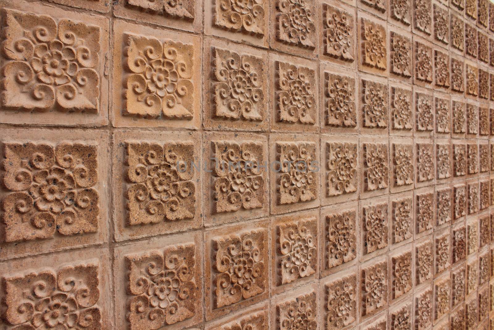 Thai design of brown wall by olovedog