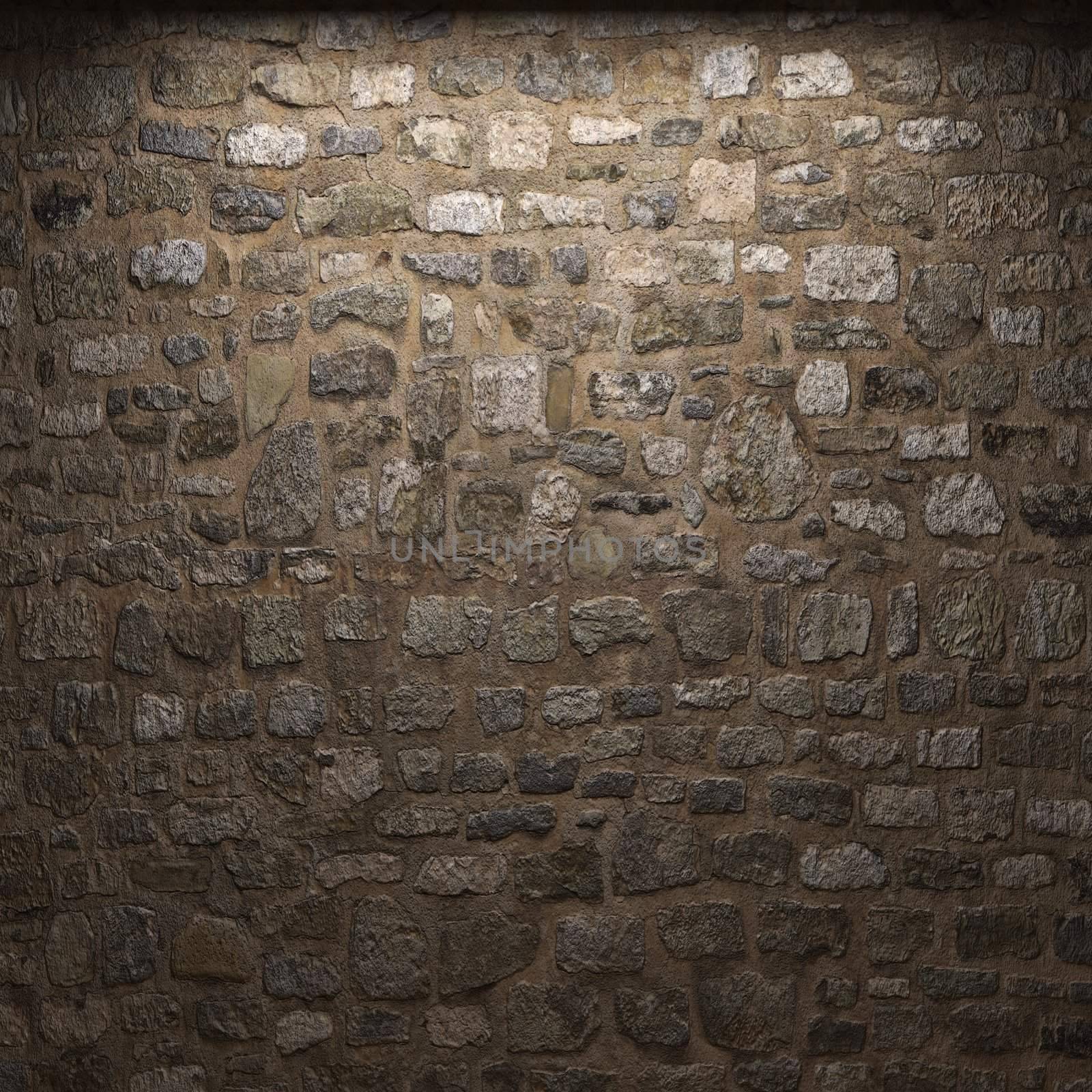illuminated stone wall by icetray