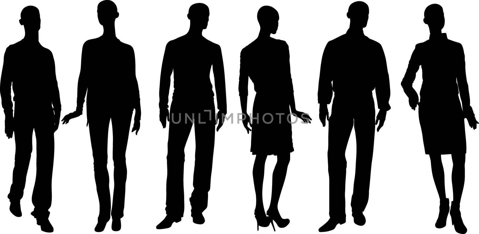 Vector people silhouettes by rusak