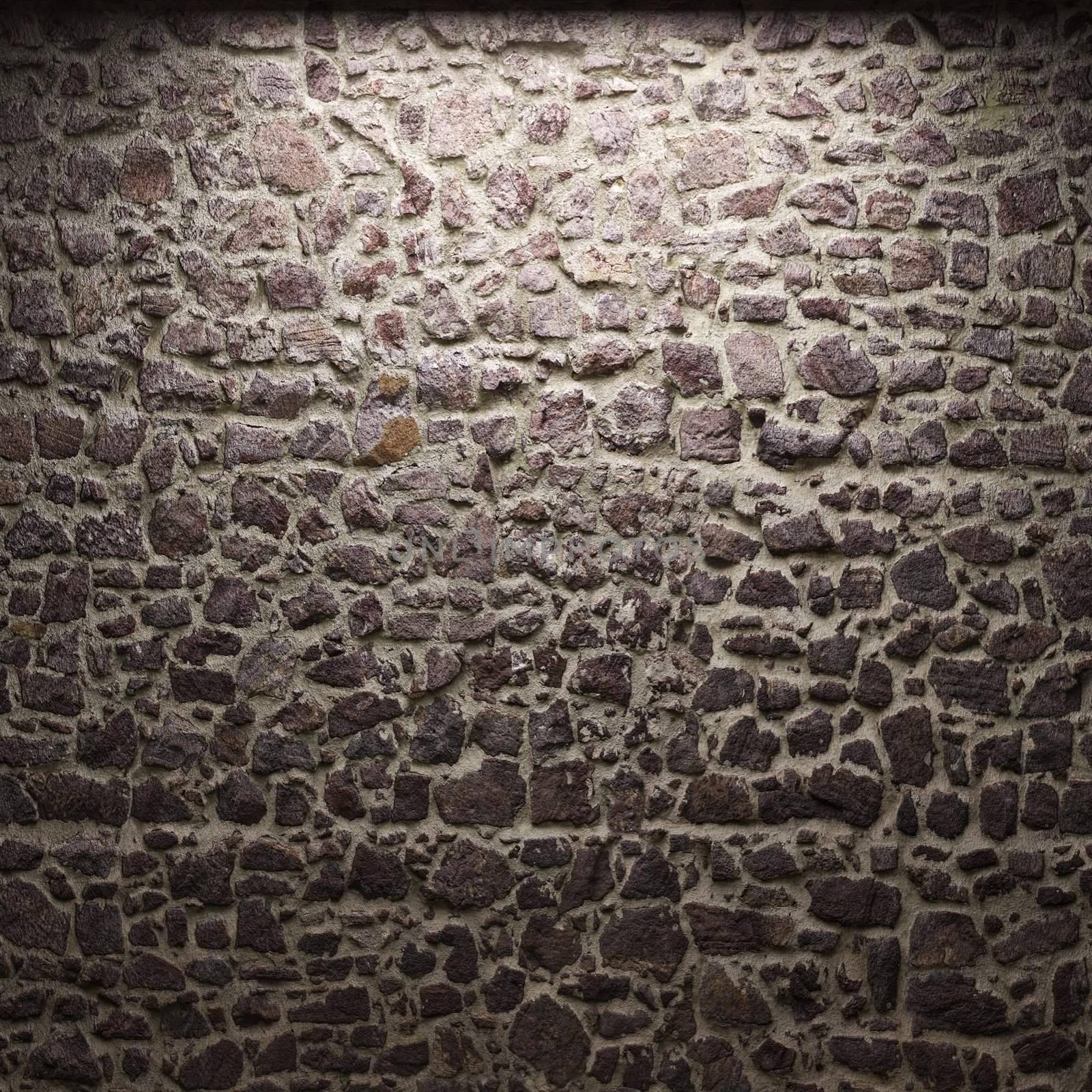 illuminated stone wall by icetray