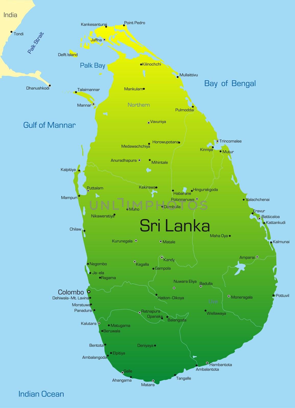 Vector map of Sri Lanka country