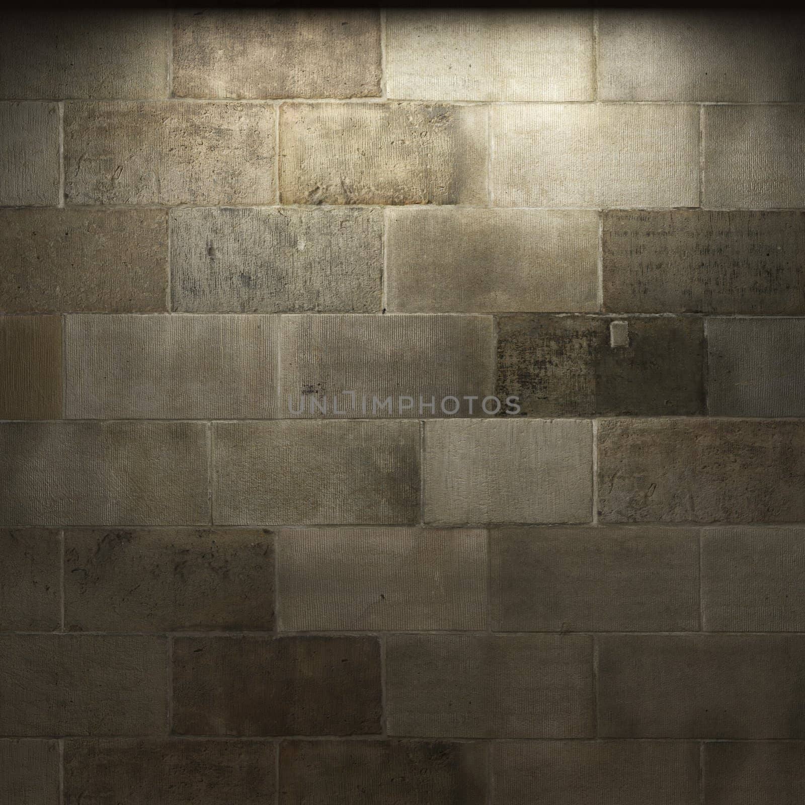 illuminated stone wall by icetray