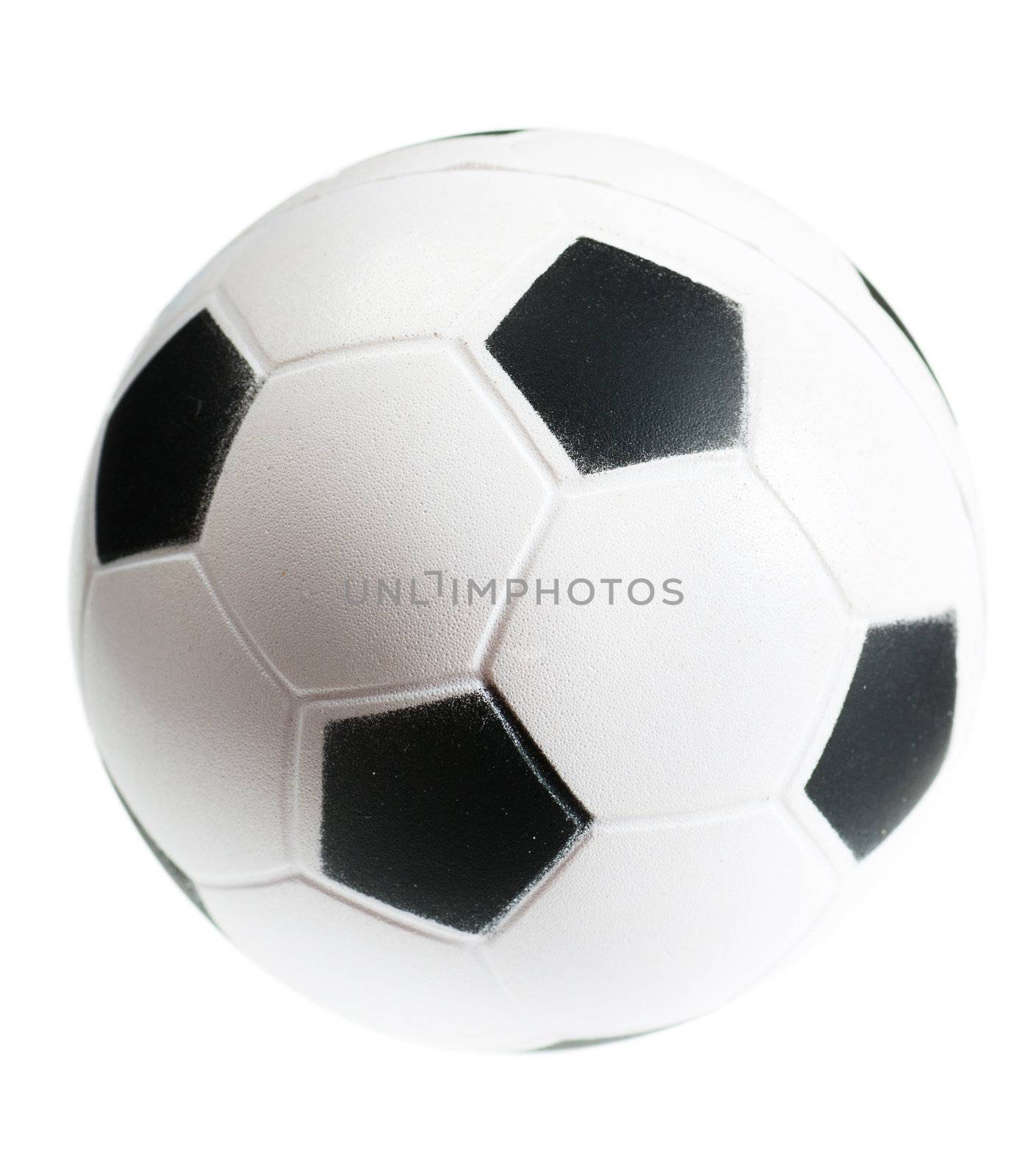 Toy of little soccer ball isolated over white background