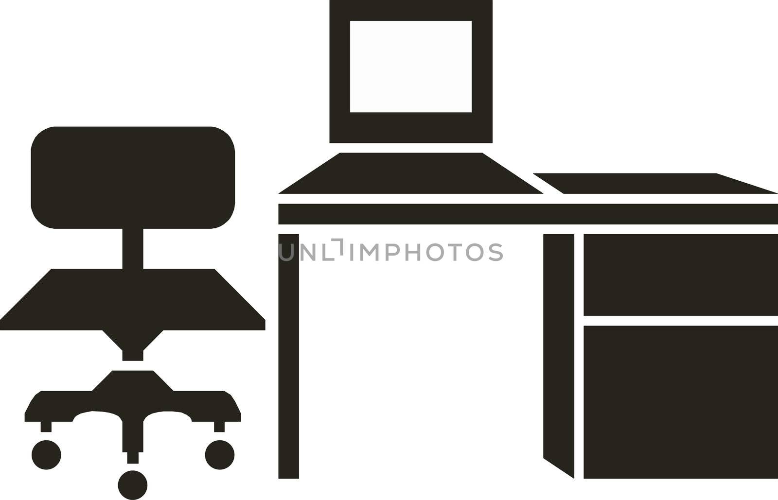 Abstract vector illustration of office furniture