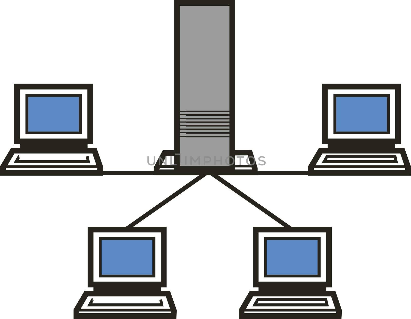 Abstract vector illustration of computers network 