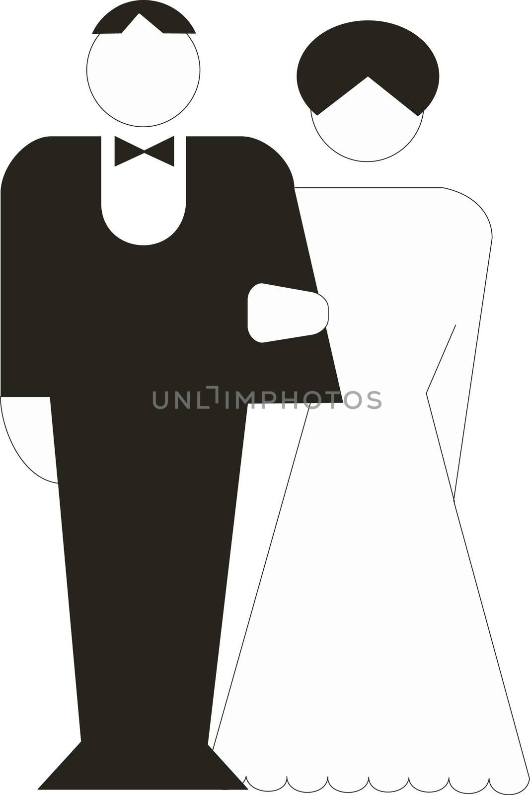 Abstract vector illustration of bride and groom