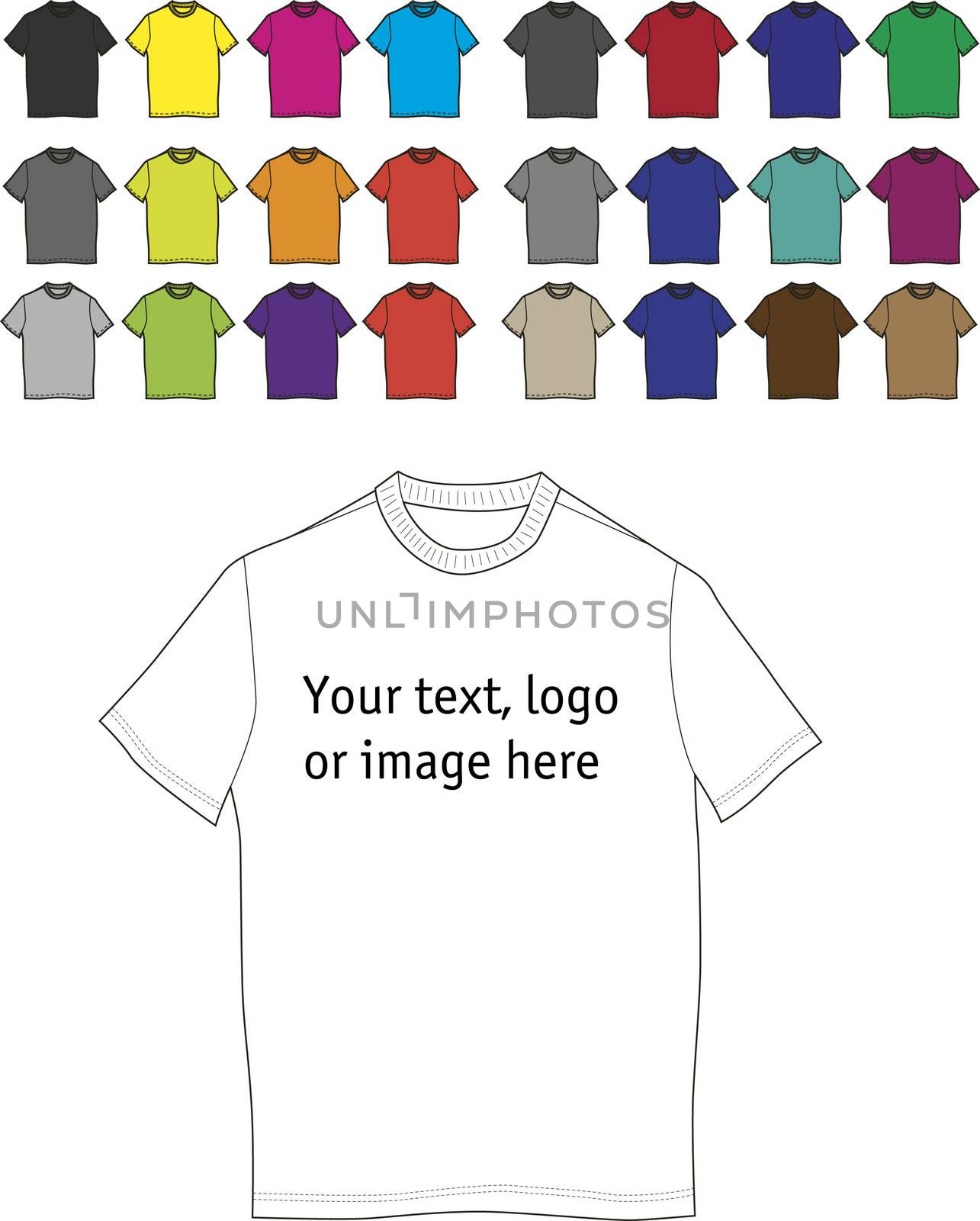 Vector illustration of ready t-shirts templates