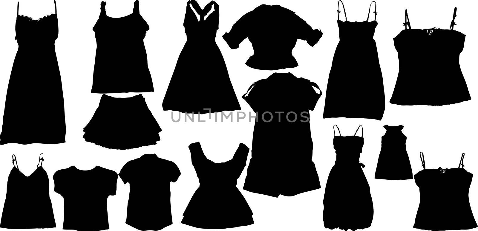 Illustration set of fashion  silhuettes