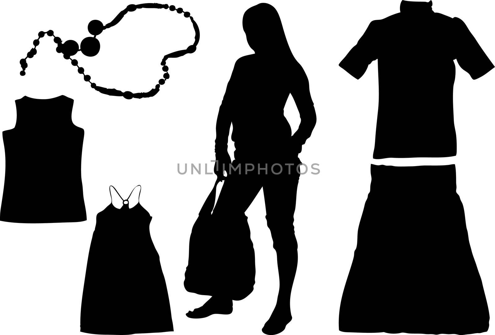 Illustration set of fashion  silhuettes