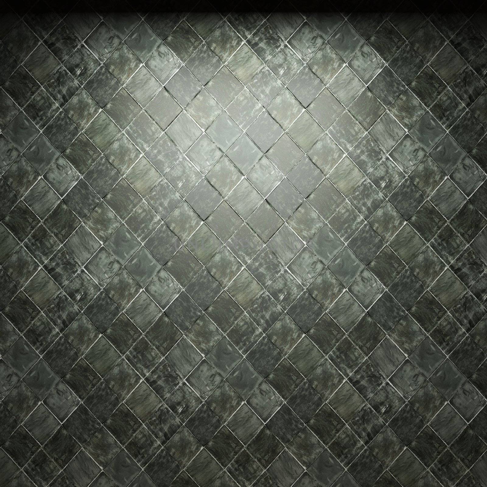 illuminated tile wall made in 3D graphics