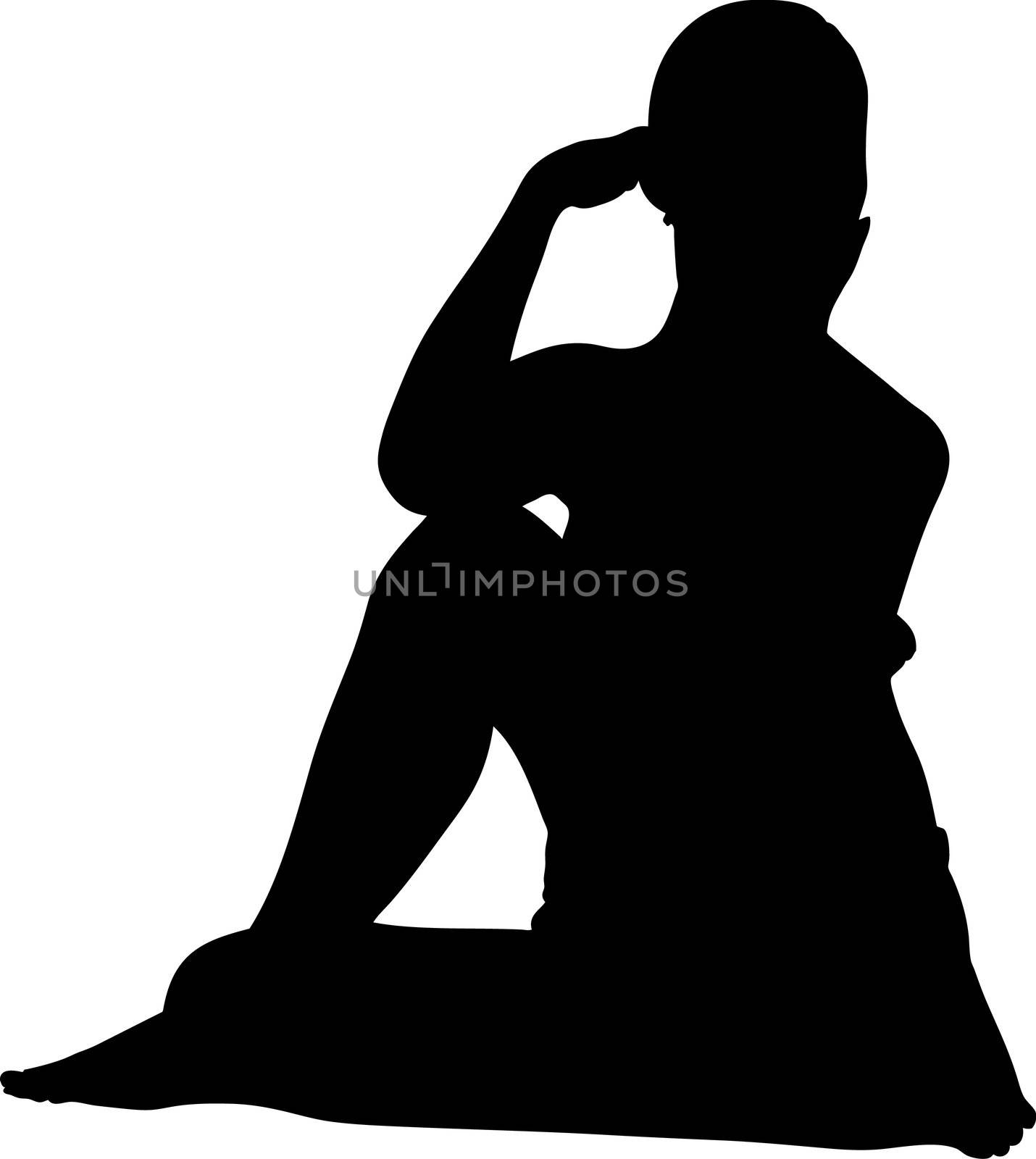 Vector of sexy girl posing silhouette
