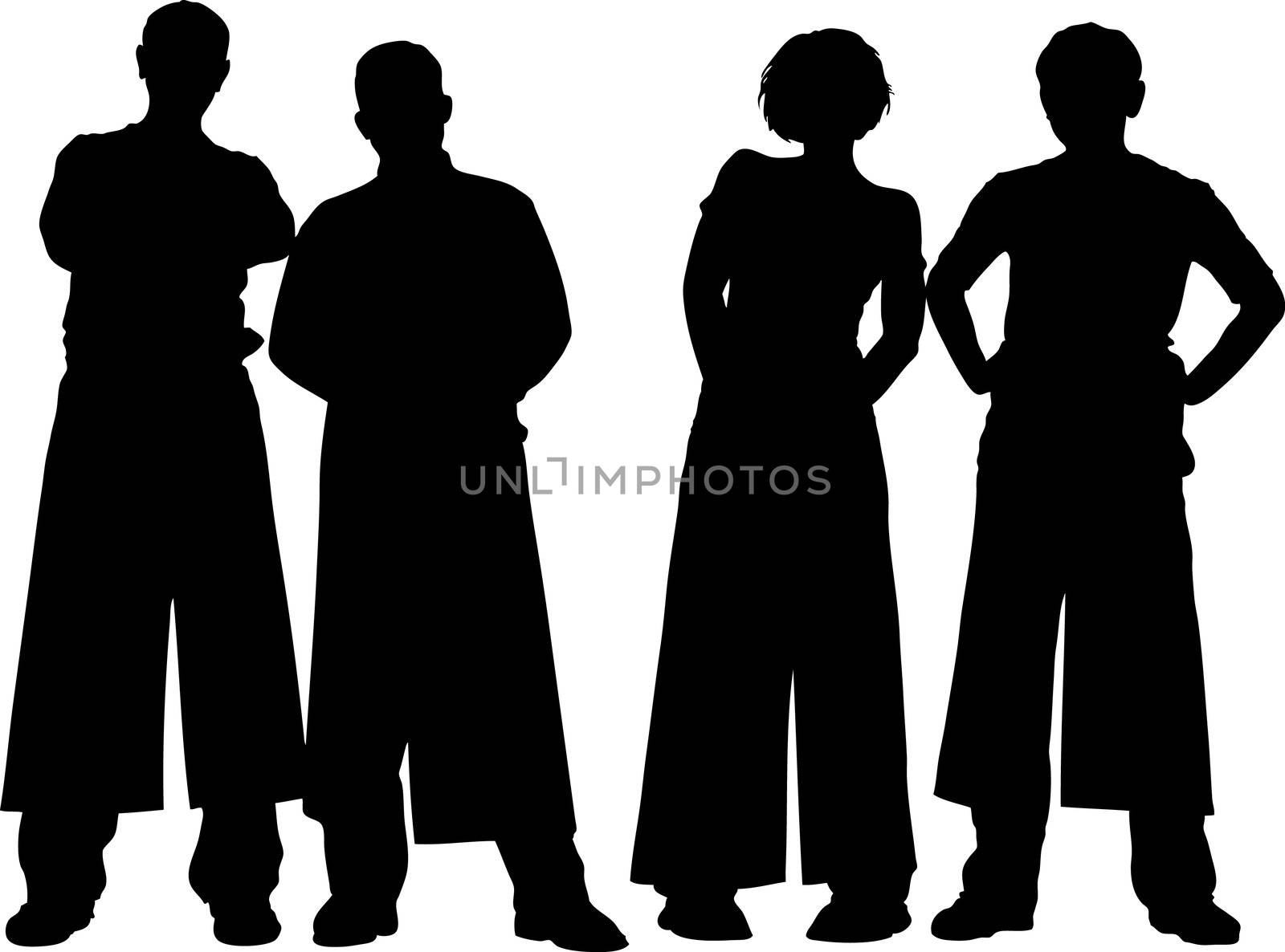 Vector illustration of four people