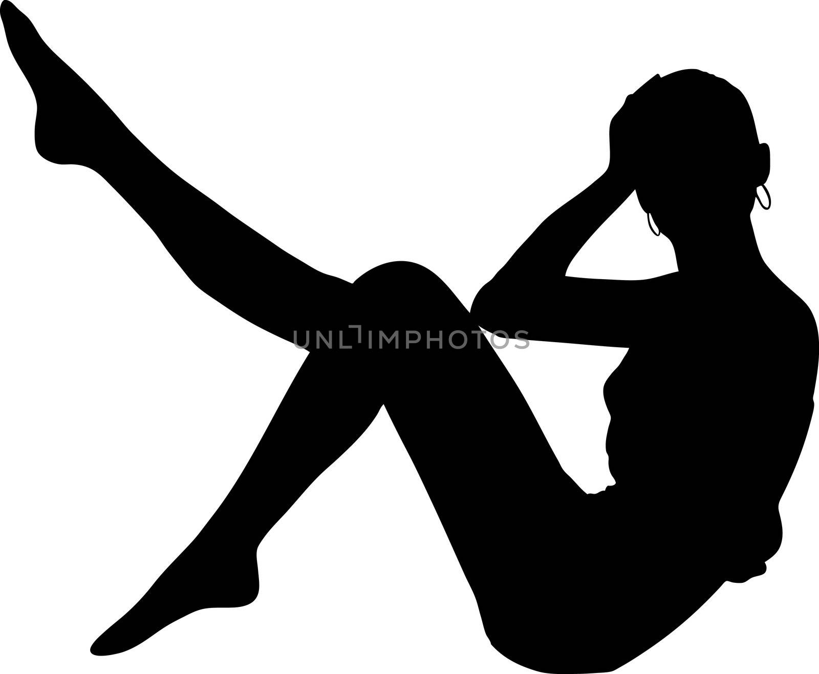 Vector of sexy girl posing silhouette