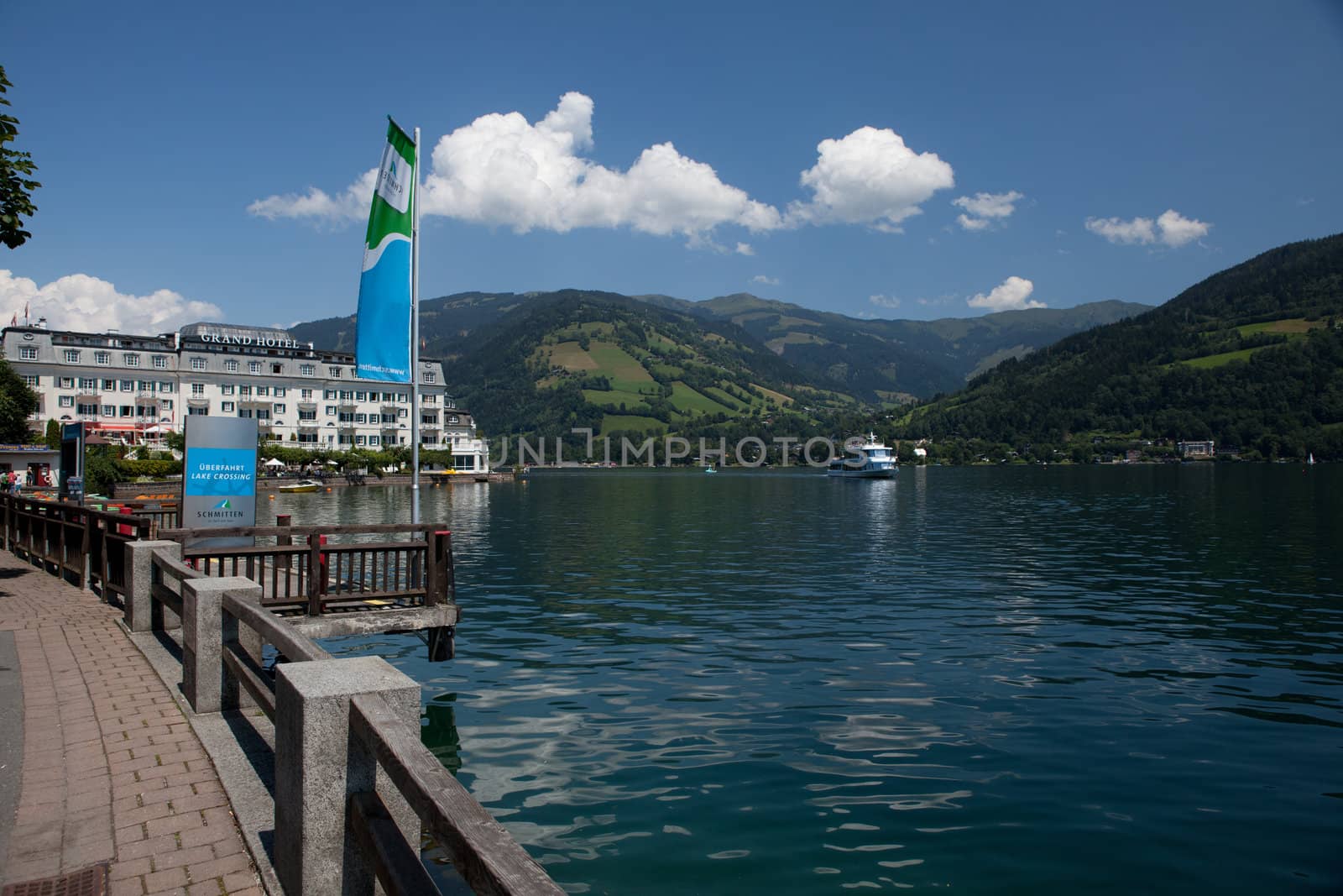 Image taken from the lake in Zell Am See. A beautiful landscape in the Alps in Austria