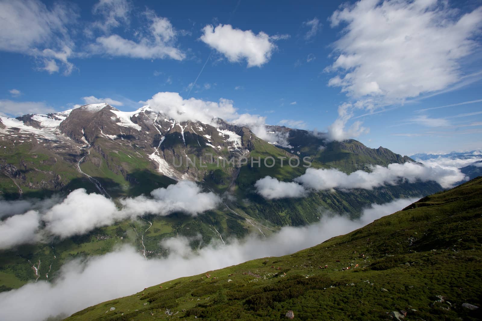 On the way over Hochtor Pass from Zell Am See is a wonderful scenic area. One can drive over the pass from Austria to Italy, an amazing natural experience.