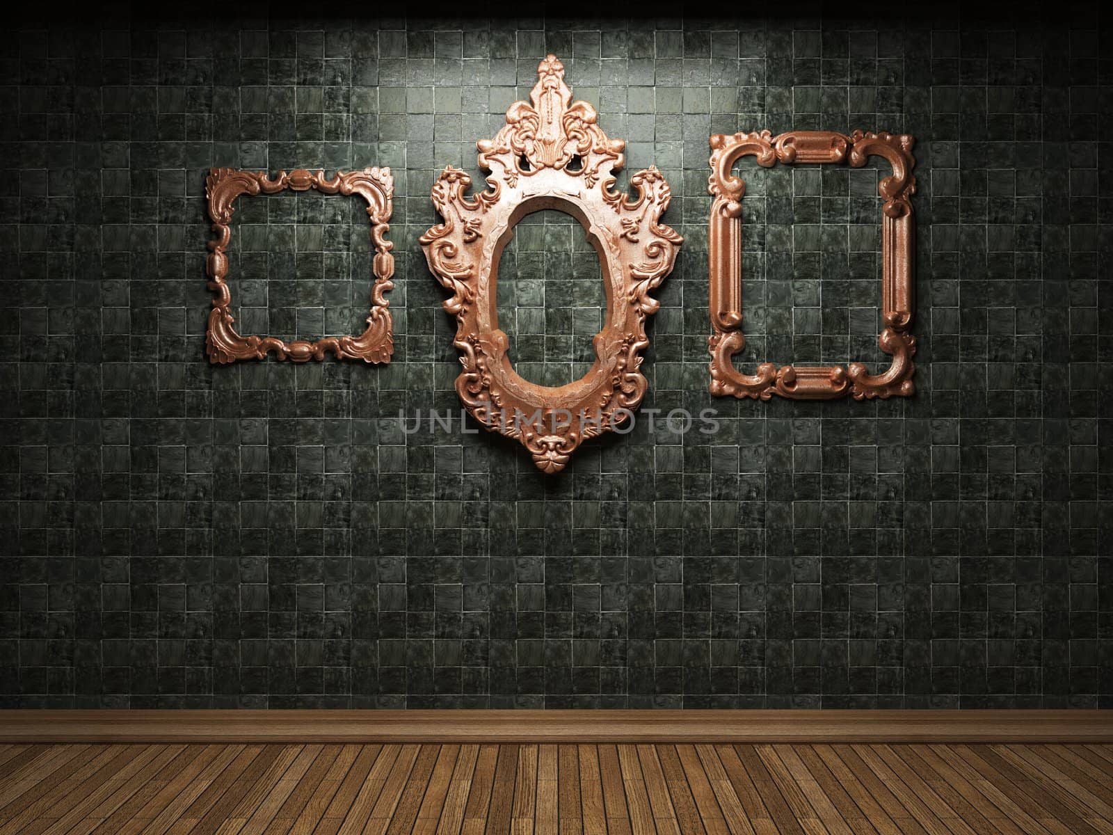 illuminated tile wall and frame made in 3D