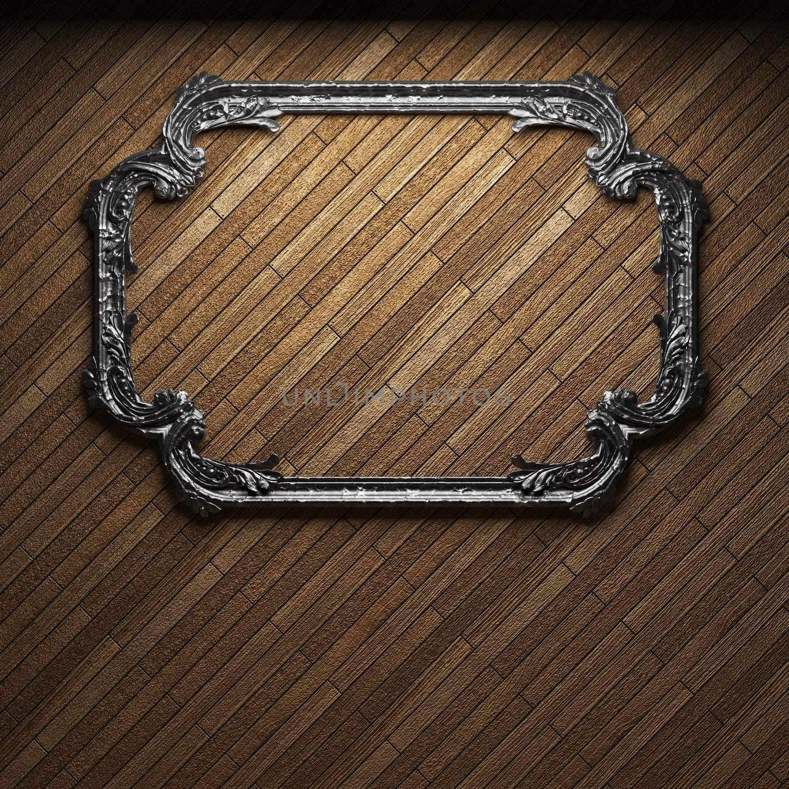 illuminated wooden wall and frame made in 3D