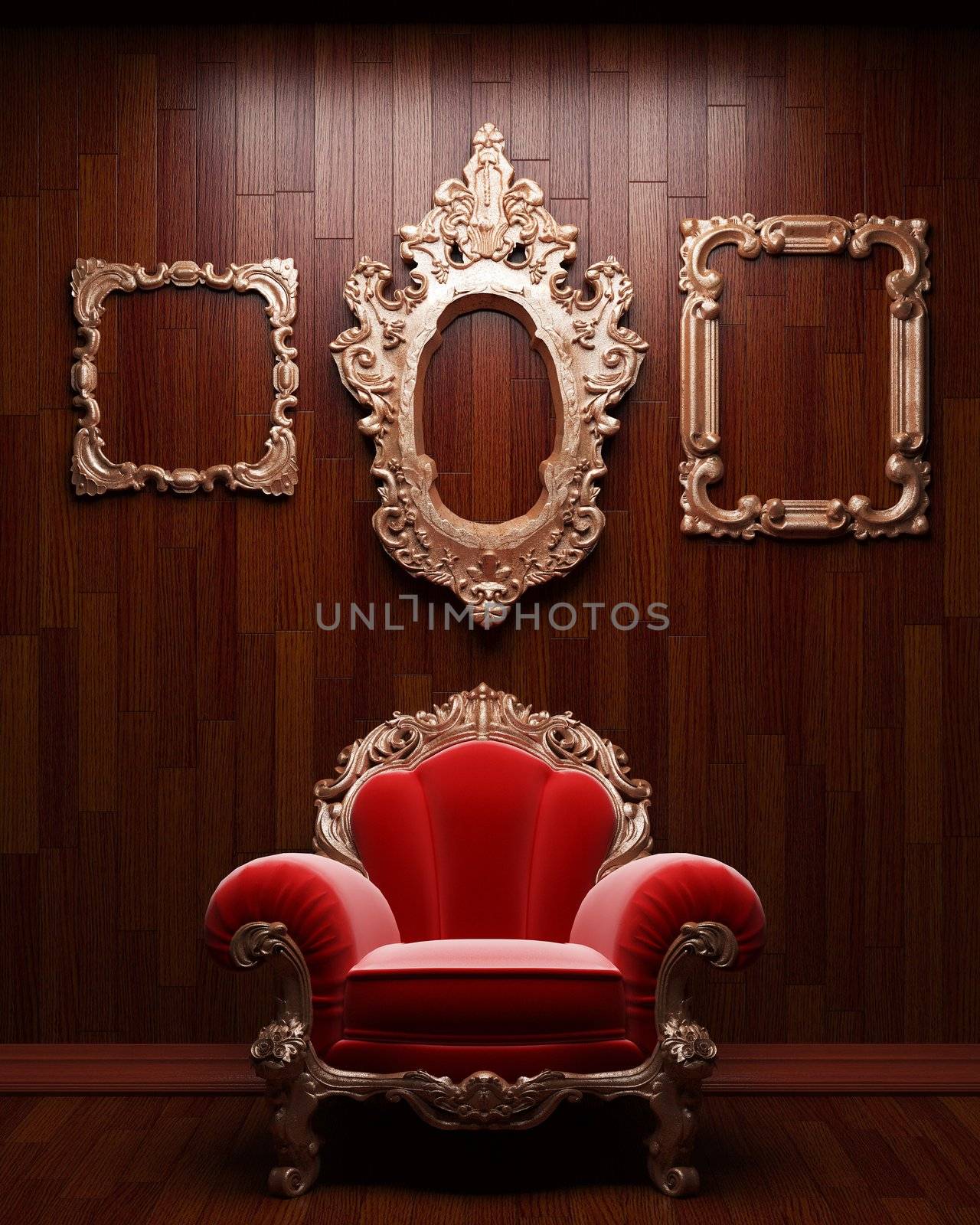 illuminated wooden wall and frame made in 3D