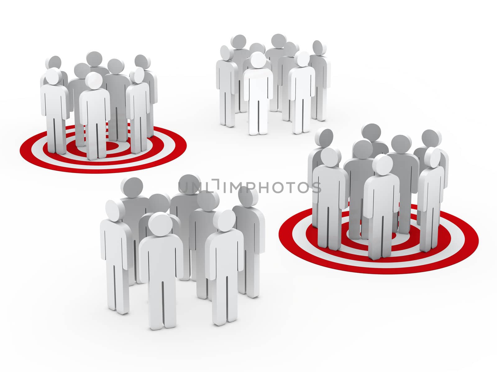 3d teamwork people group circle red tarbet