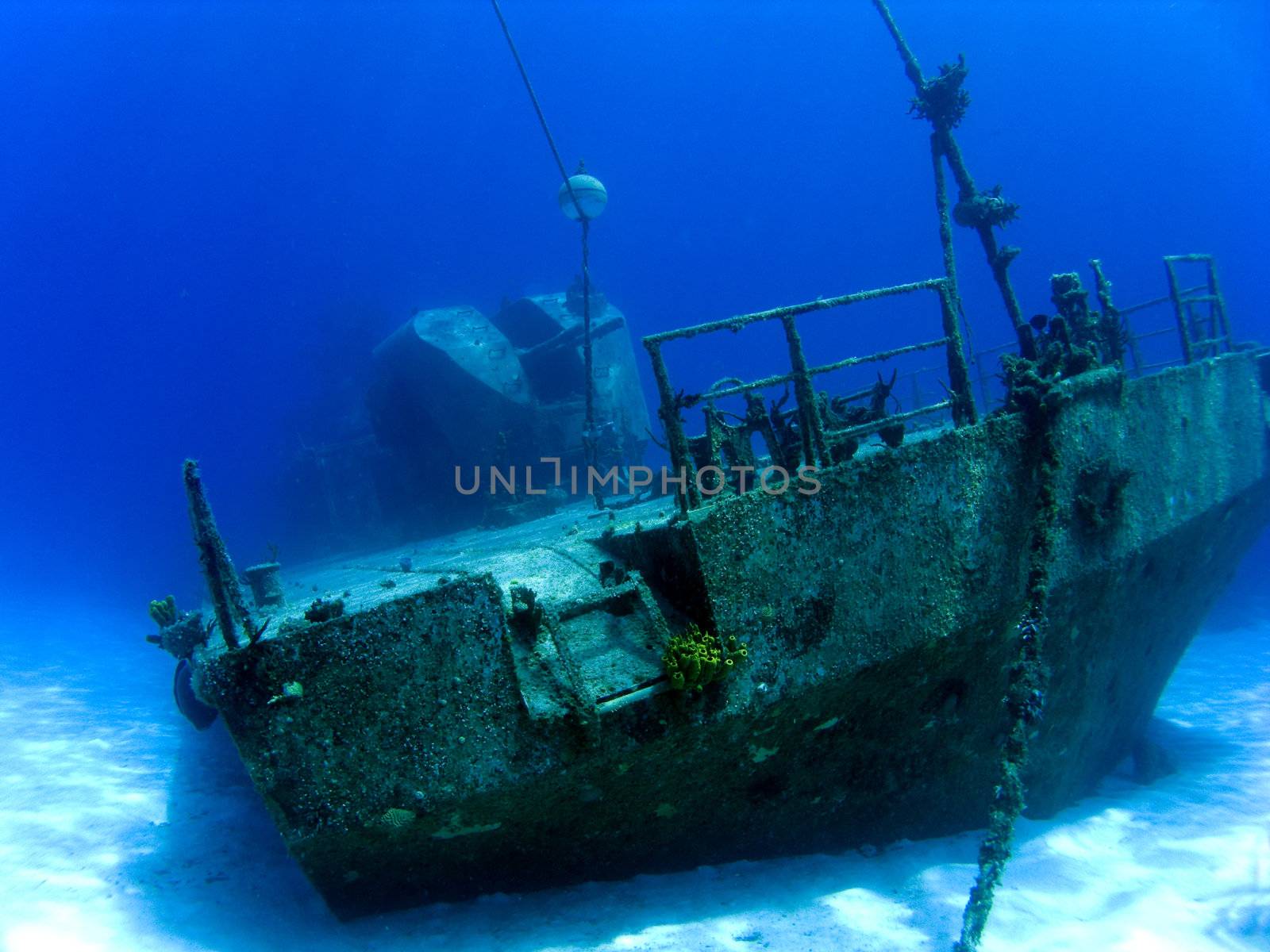Underwater Shipwreck Tibbits in Cayman Brac with Guns