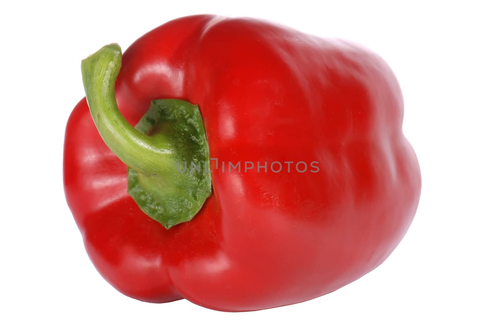 Red sweet pepper isolated on white background