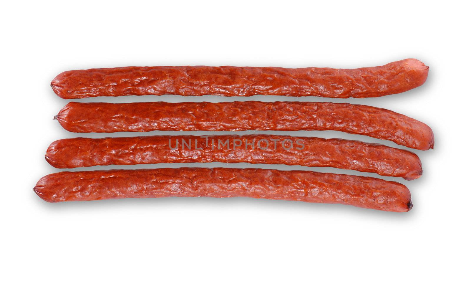Sausages isolated on white background
