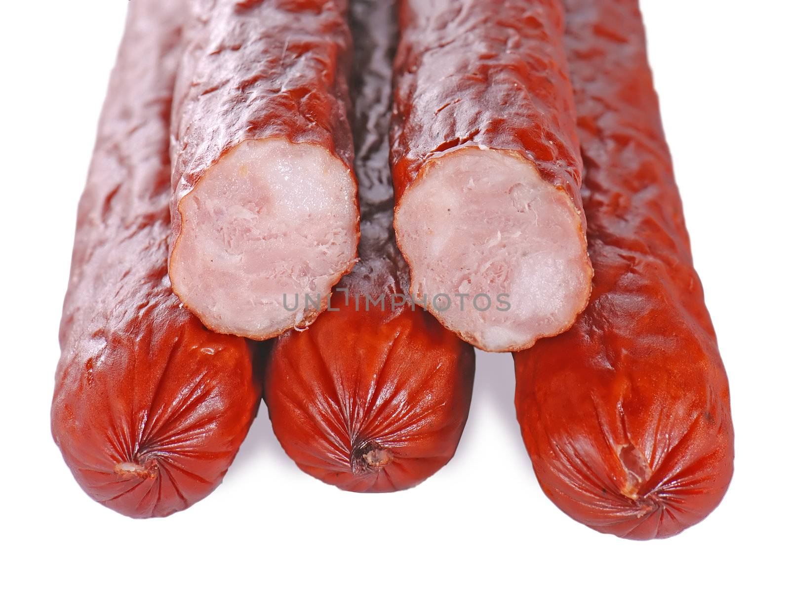 Sausages isolated on white background