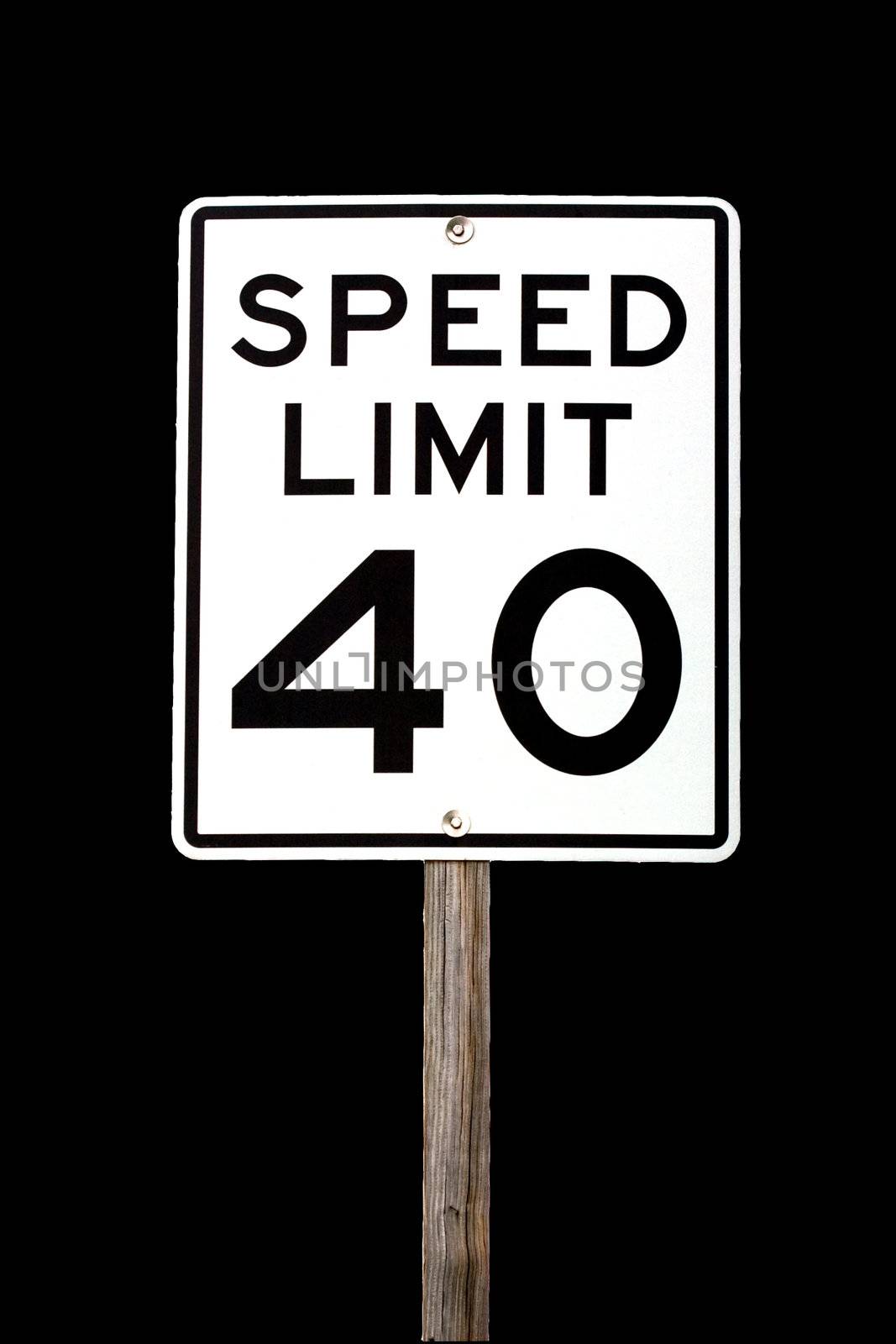 Simple country road speed limit sign