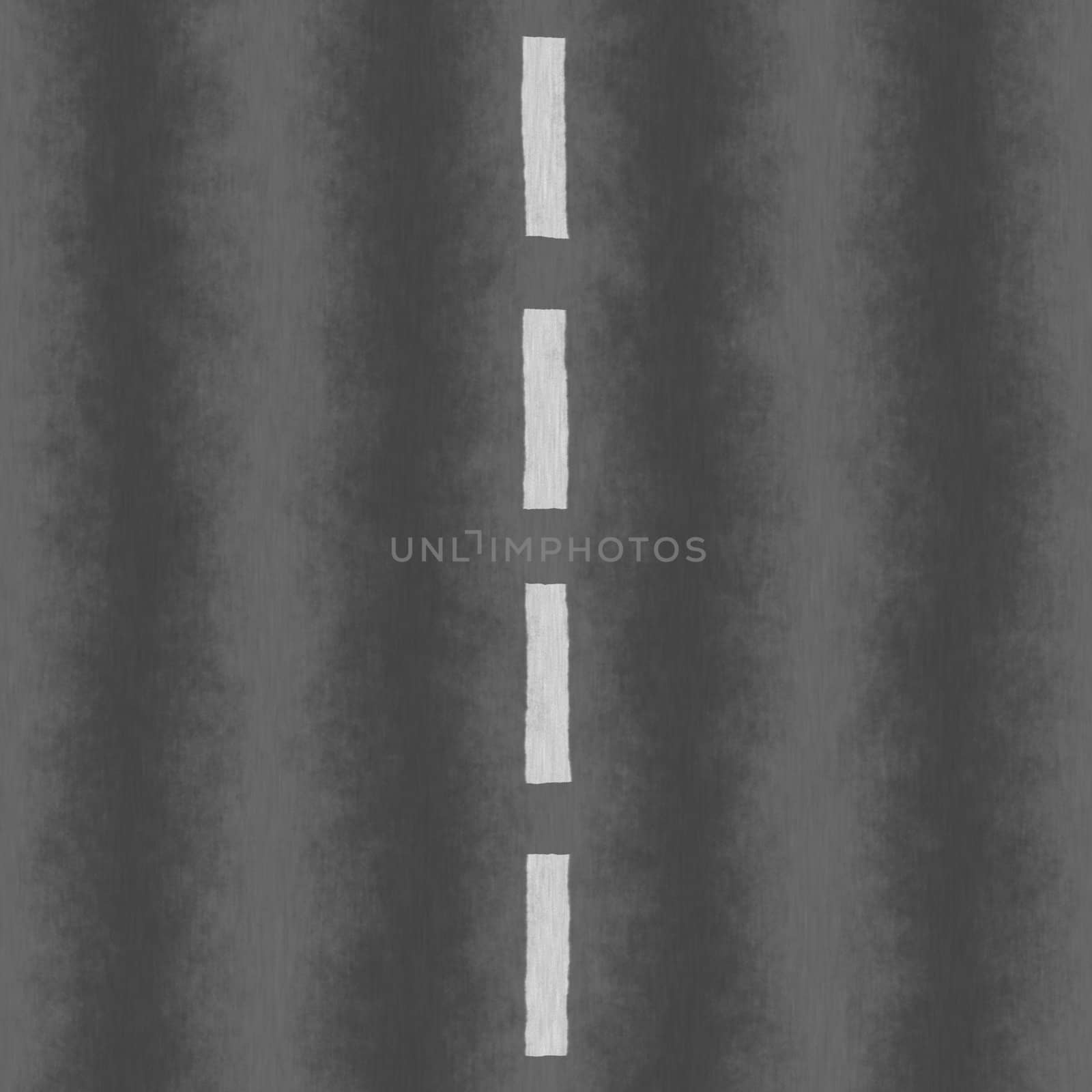 An empty roadway texture with a white dotted line dividing the two lanes.