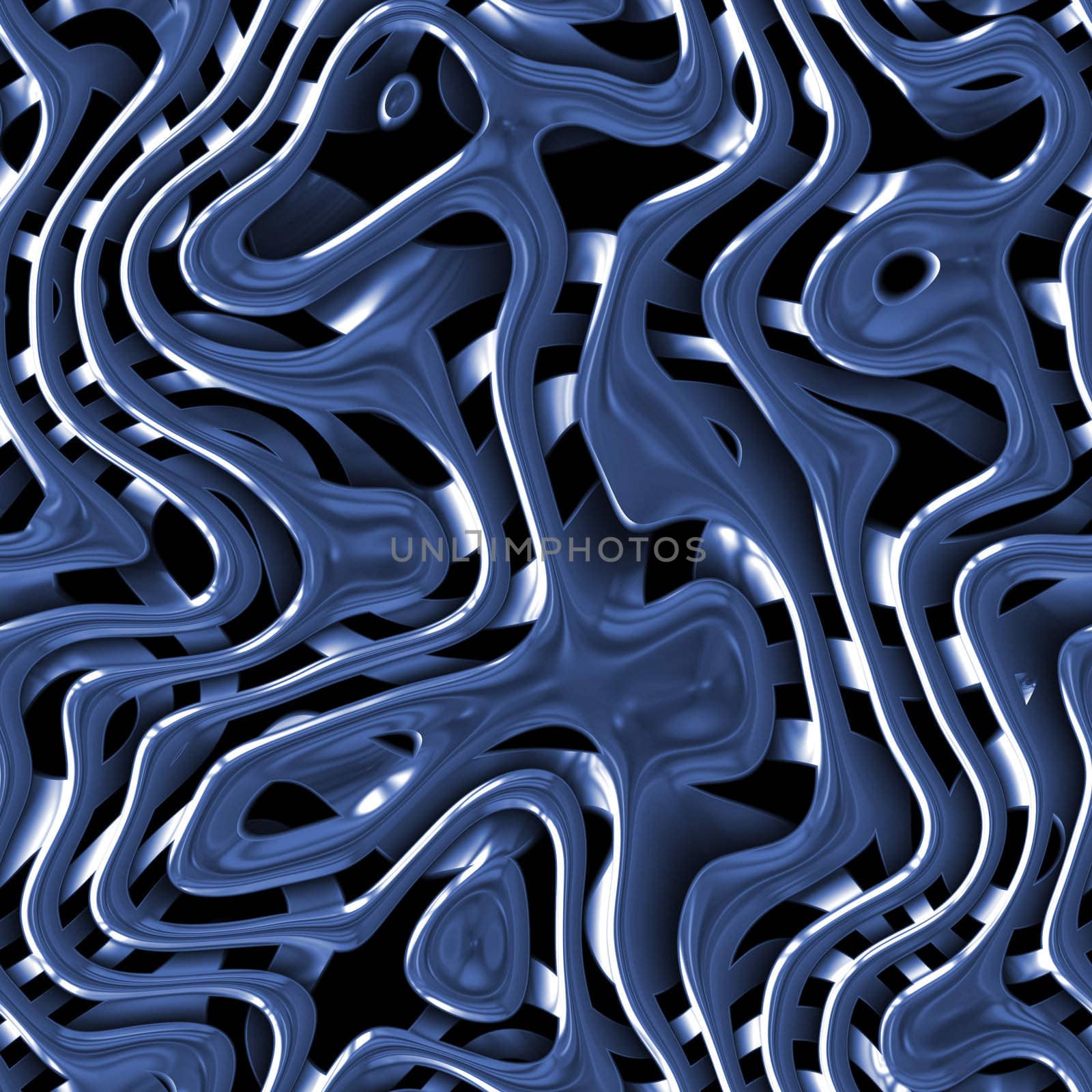 A blue swirly chrome background - very 3d.  This tiles seamlessly as a pattern.