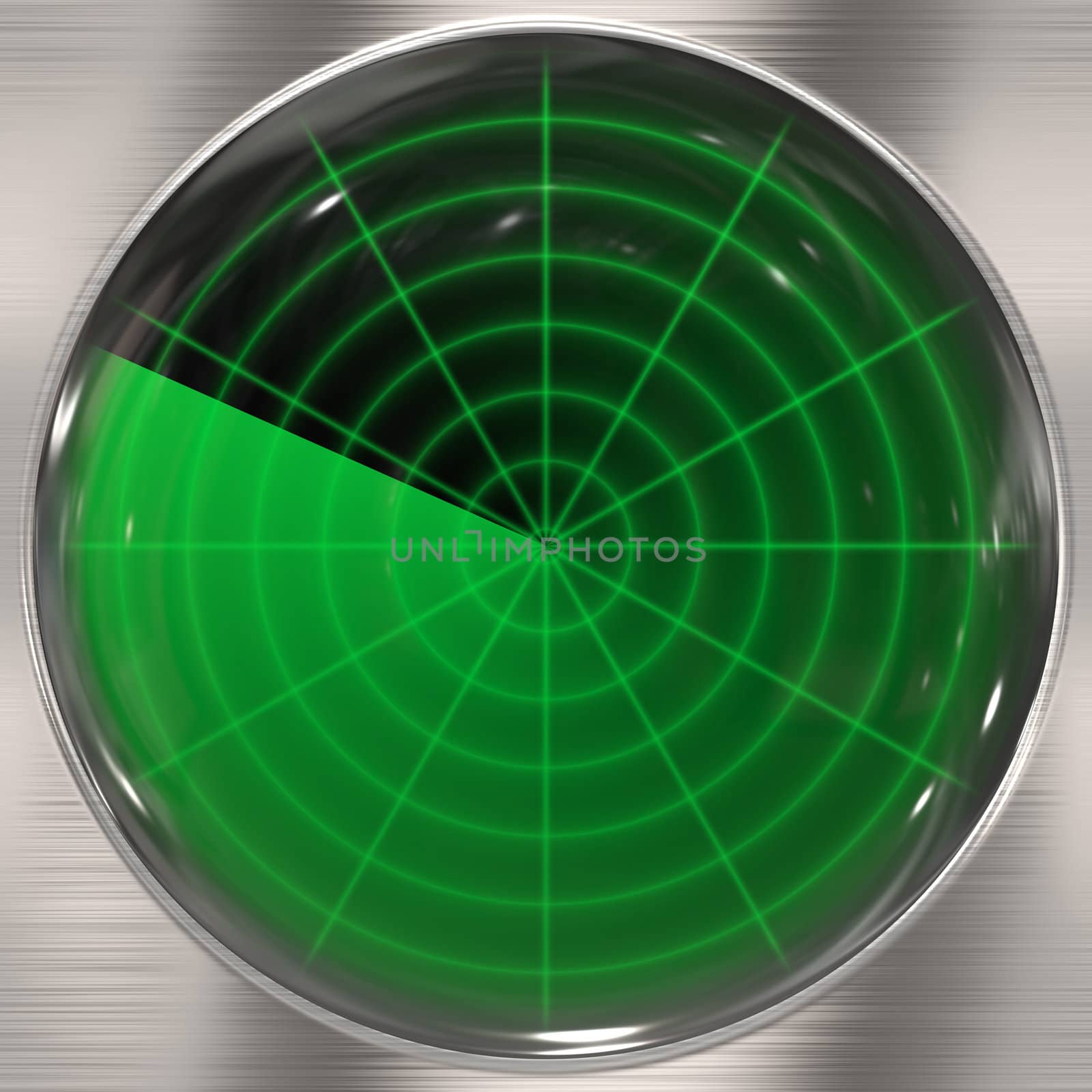 Illustration of a radar screen - blips can be added easily anywhere they are needed.