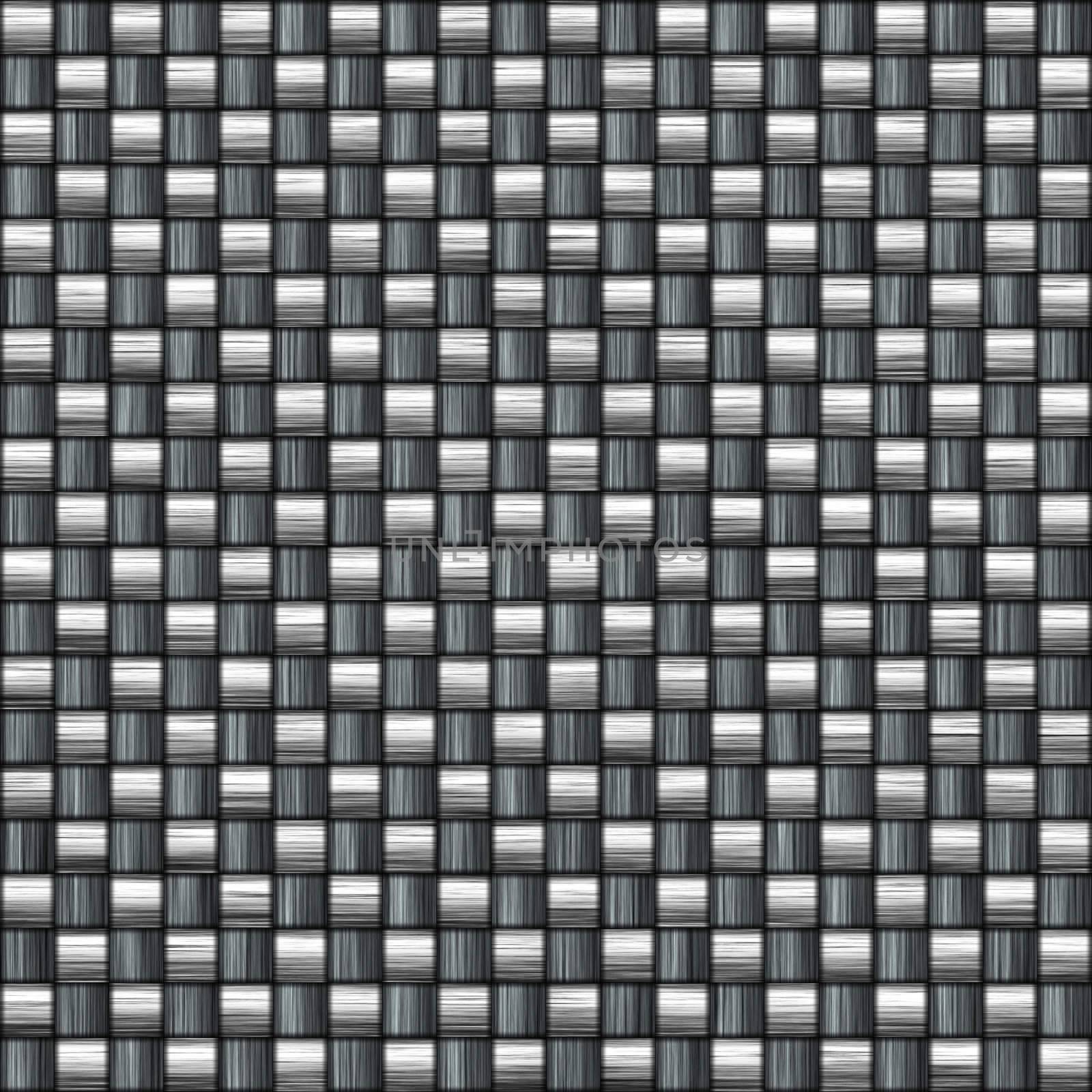 A tightly woven carbon fiber background texture - a great and highly-usable art element for that "high-tech" look you are going for in your print or web design piece.  This one tiles seamlessly as a pattern in any direction.