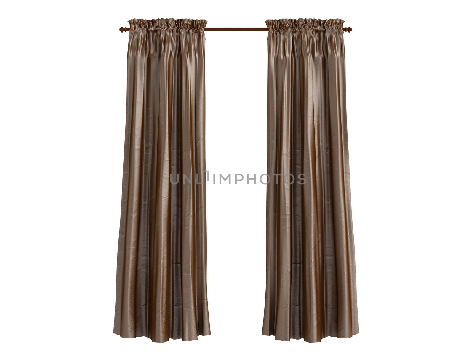 Curtains isolated on white background