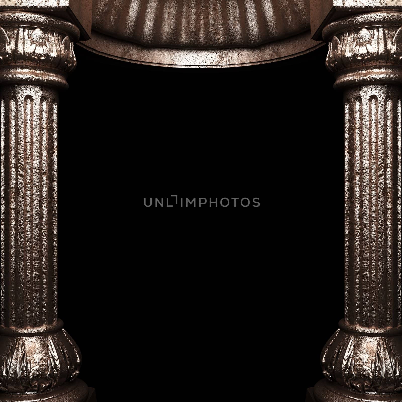 bronze columns and arch made in 3D