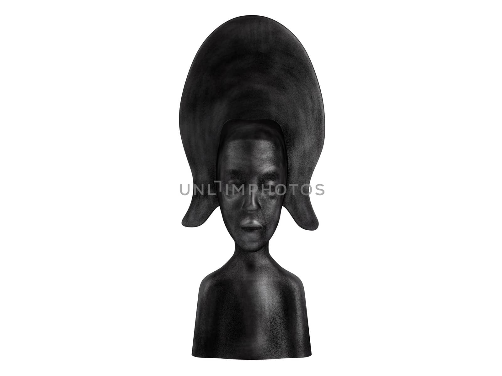 Old african statuette isolated on white background