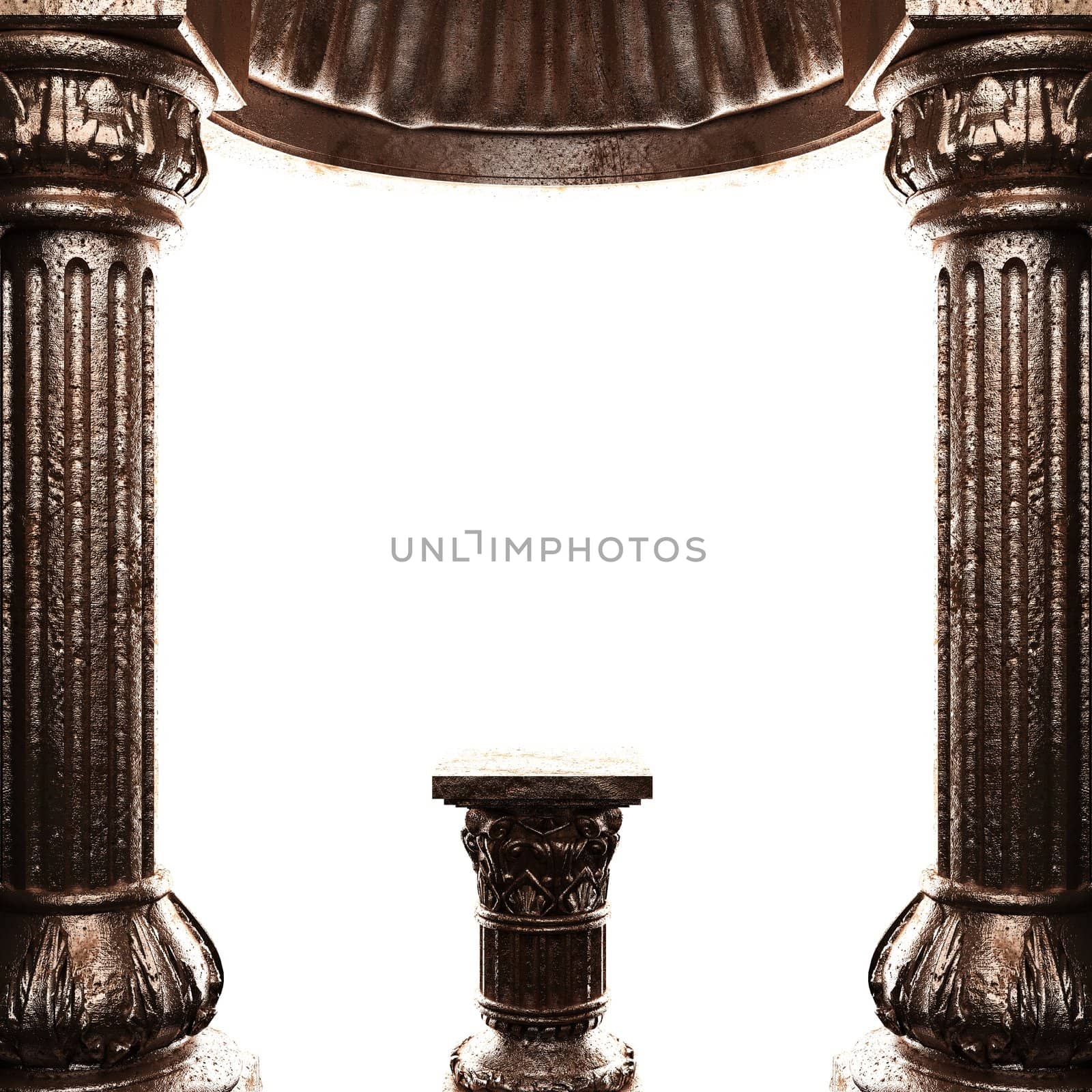 bronze columns and arch made in 3D