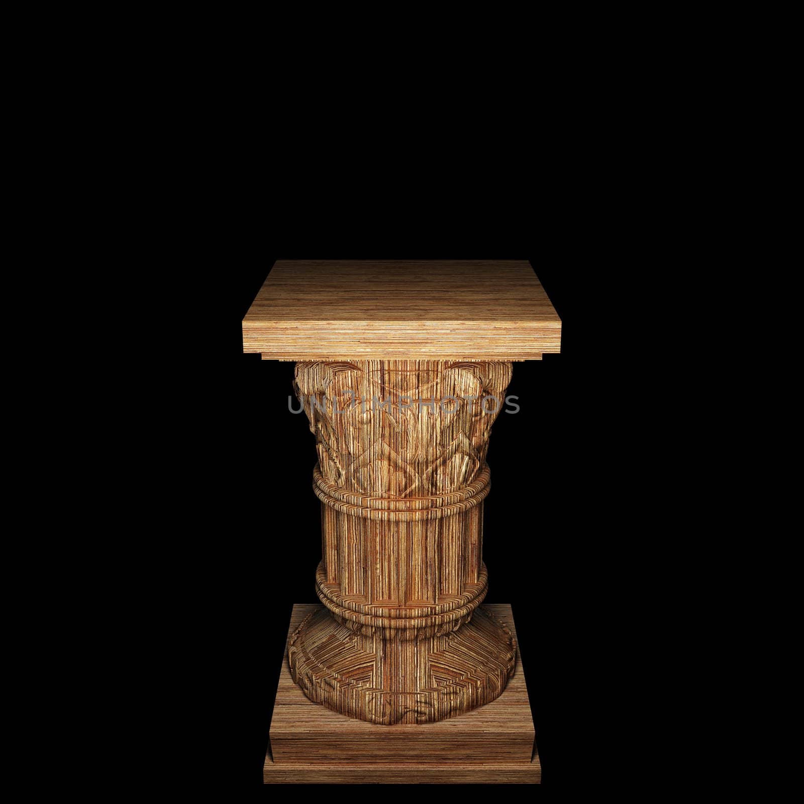 wooden  column by icetray