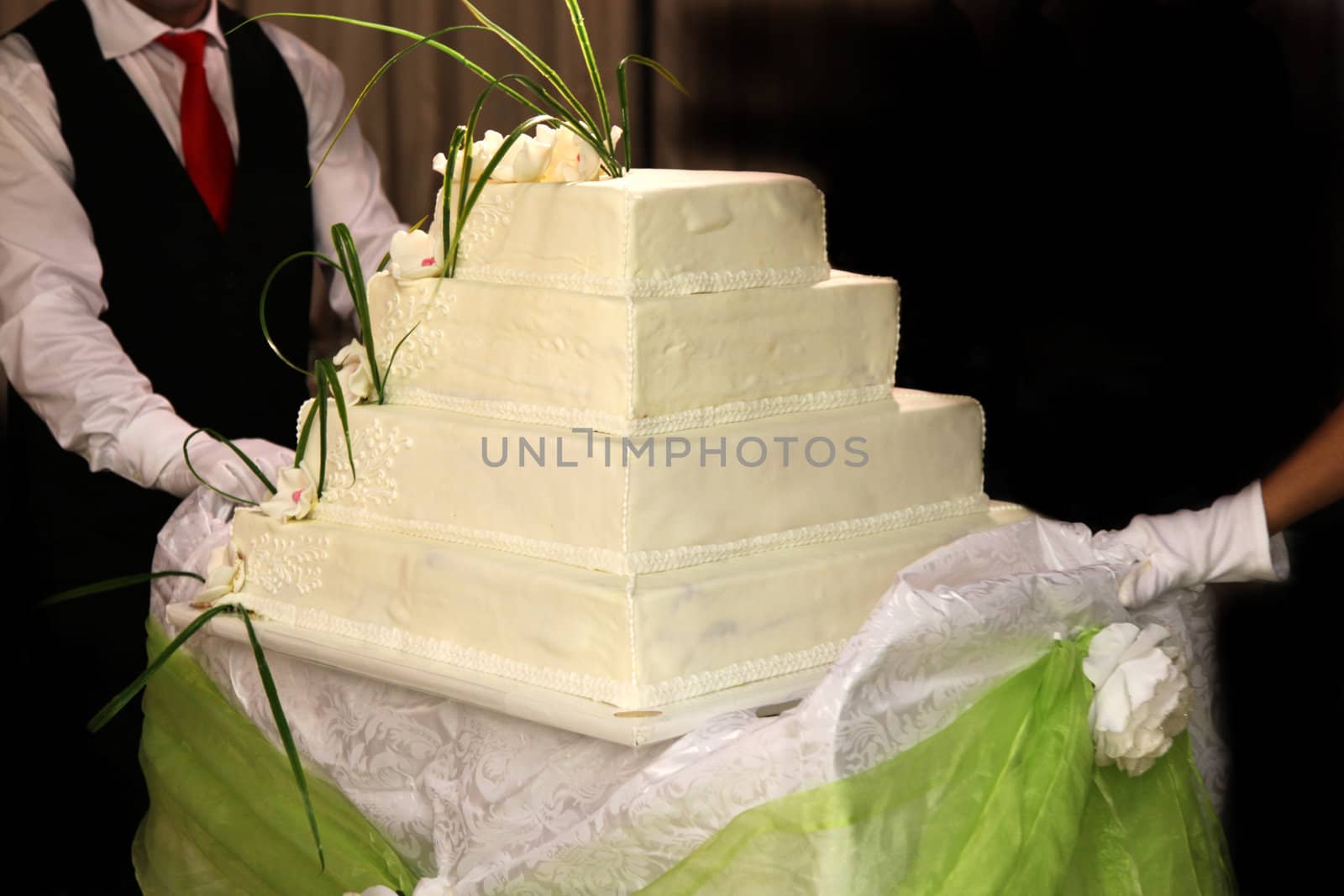Wedding cake or birthday cake is served by Farina6000