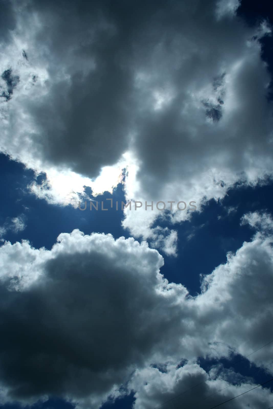 Blue sky with white clouds background image