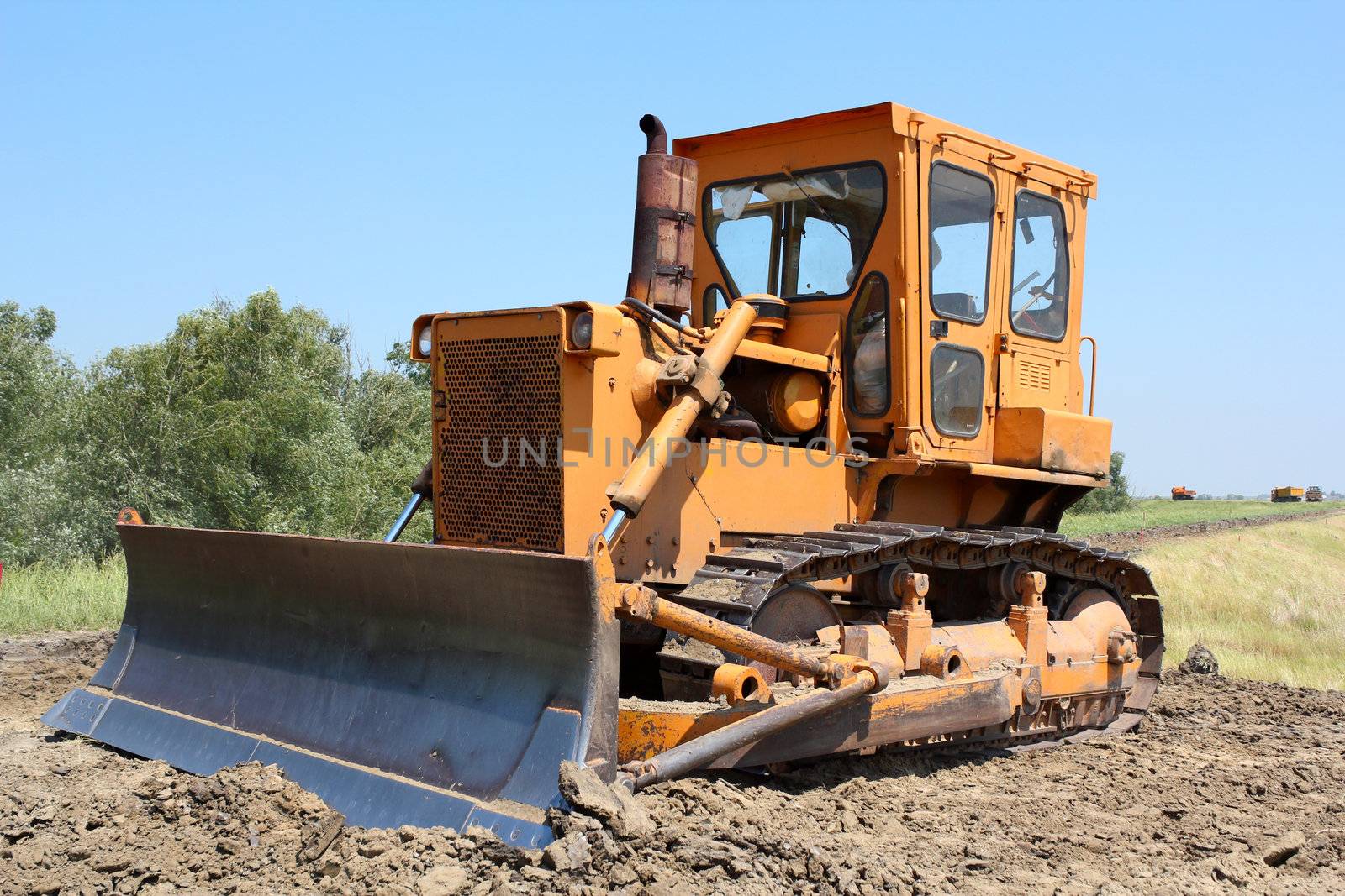 construction site with bulldozer