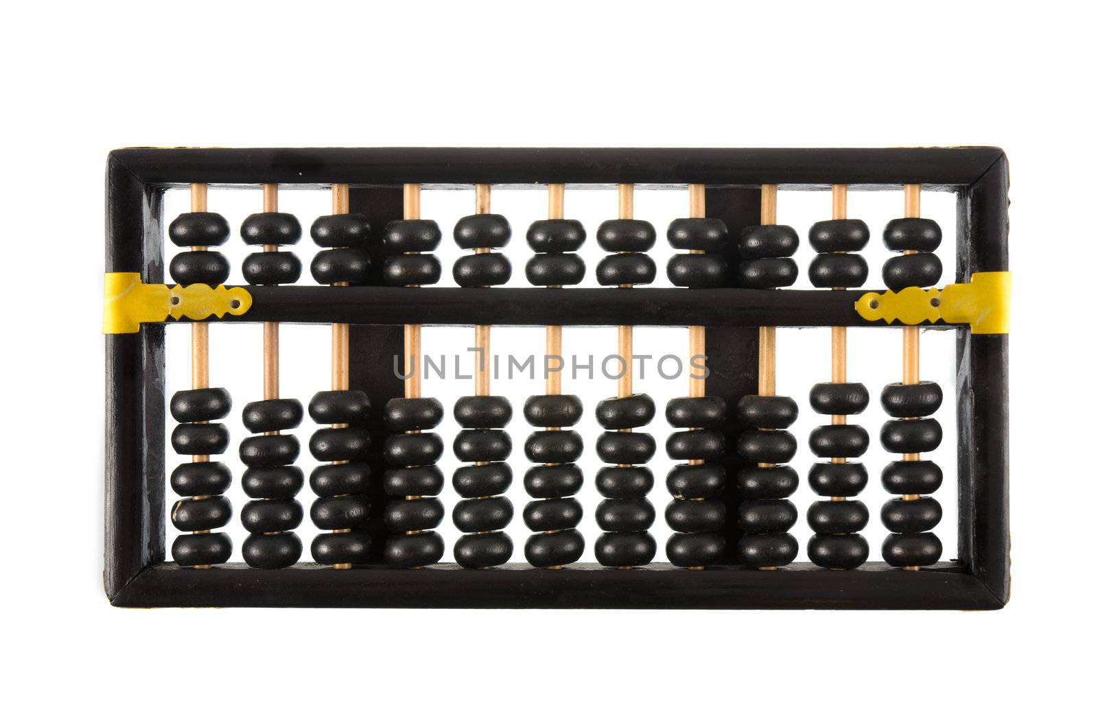 Antique Abacus isolated on white background.