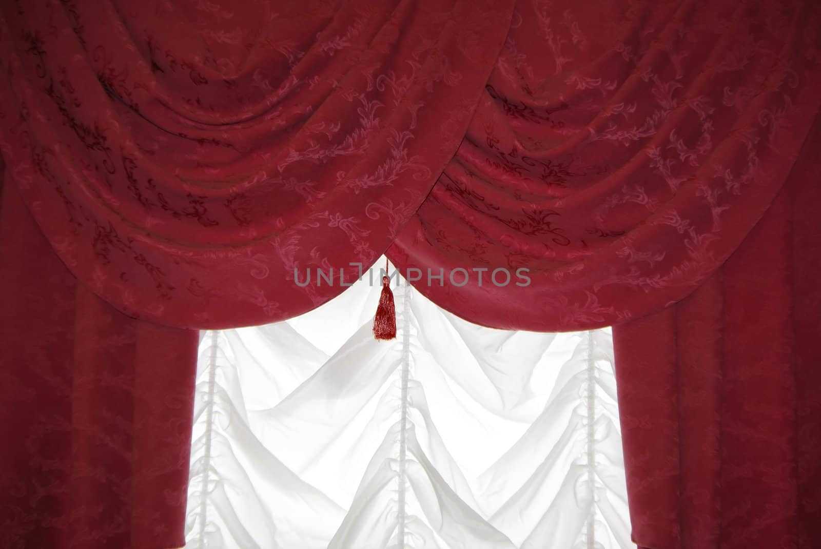 Red curtain on white by Vitamin