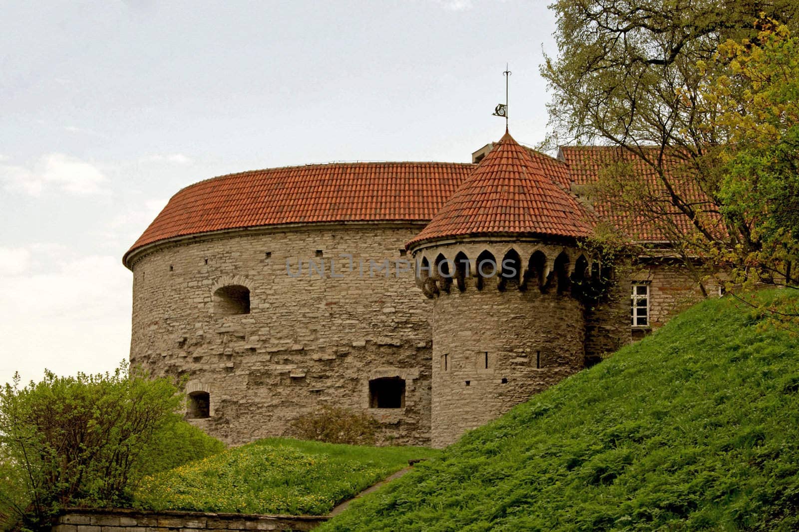 Tallinn, towers and walls of old city   