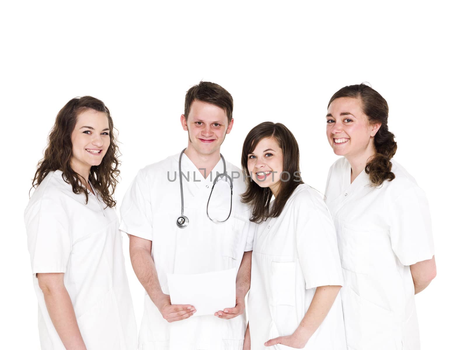 Doctor and Nurses isolated on white background