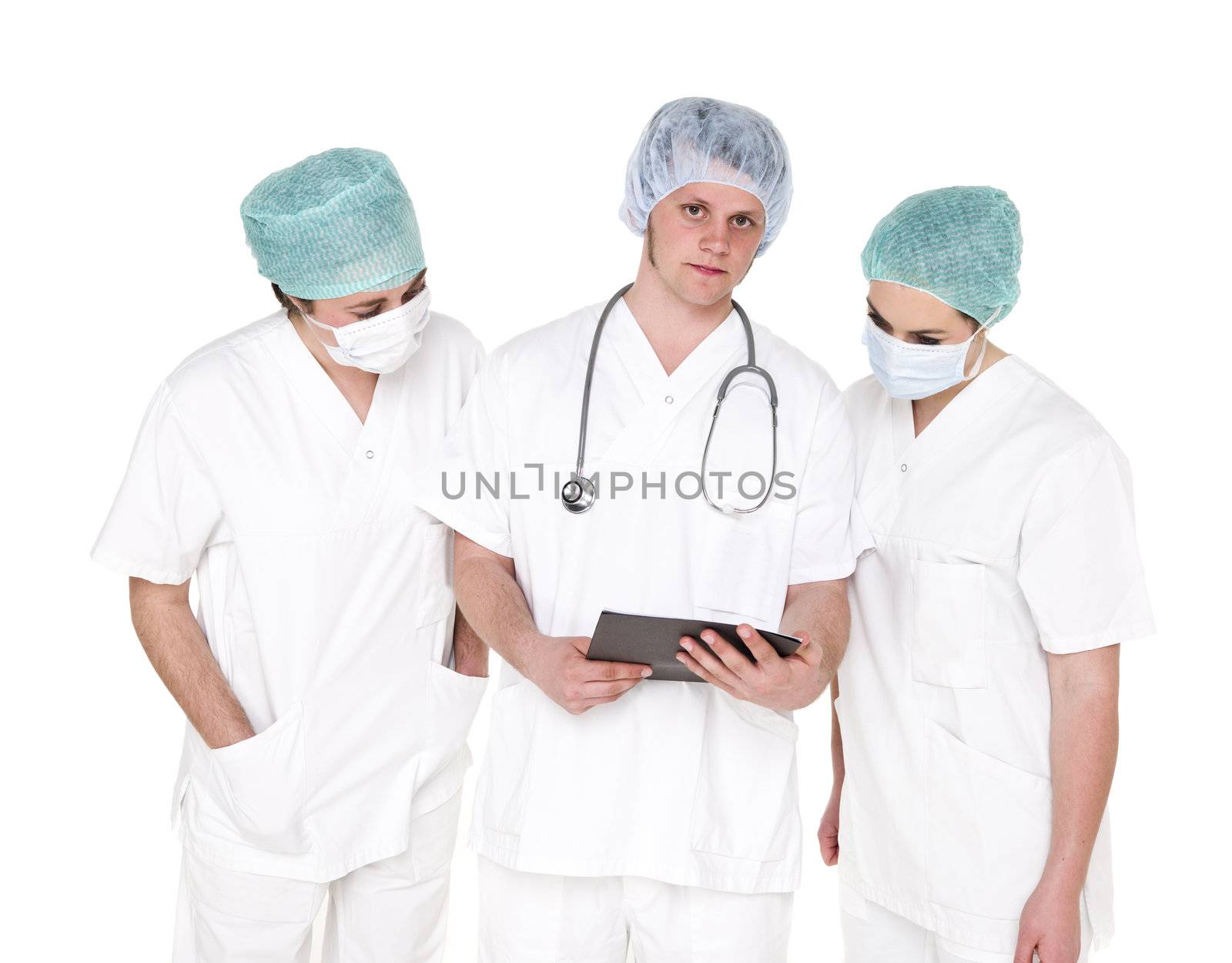 Doctor and Nurses isolated on white background