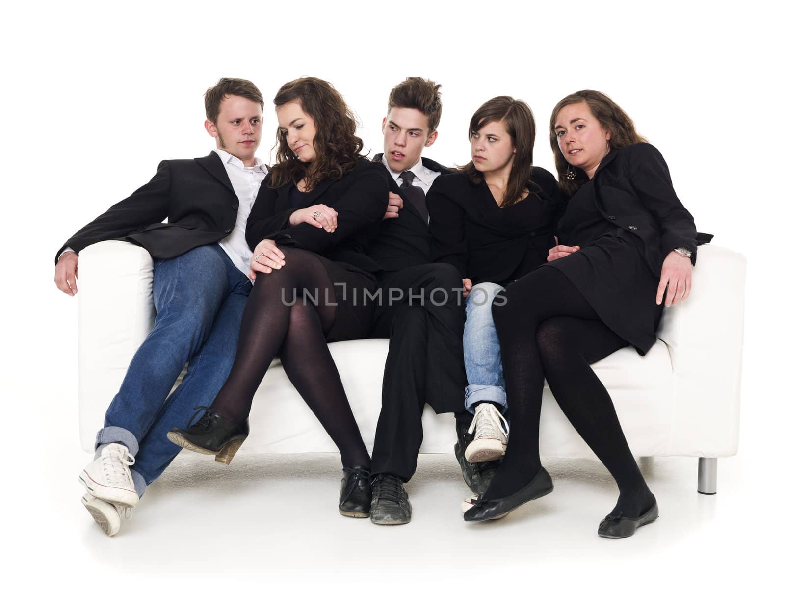 Group of people in a sofa by gemenacom