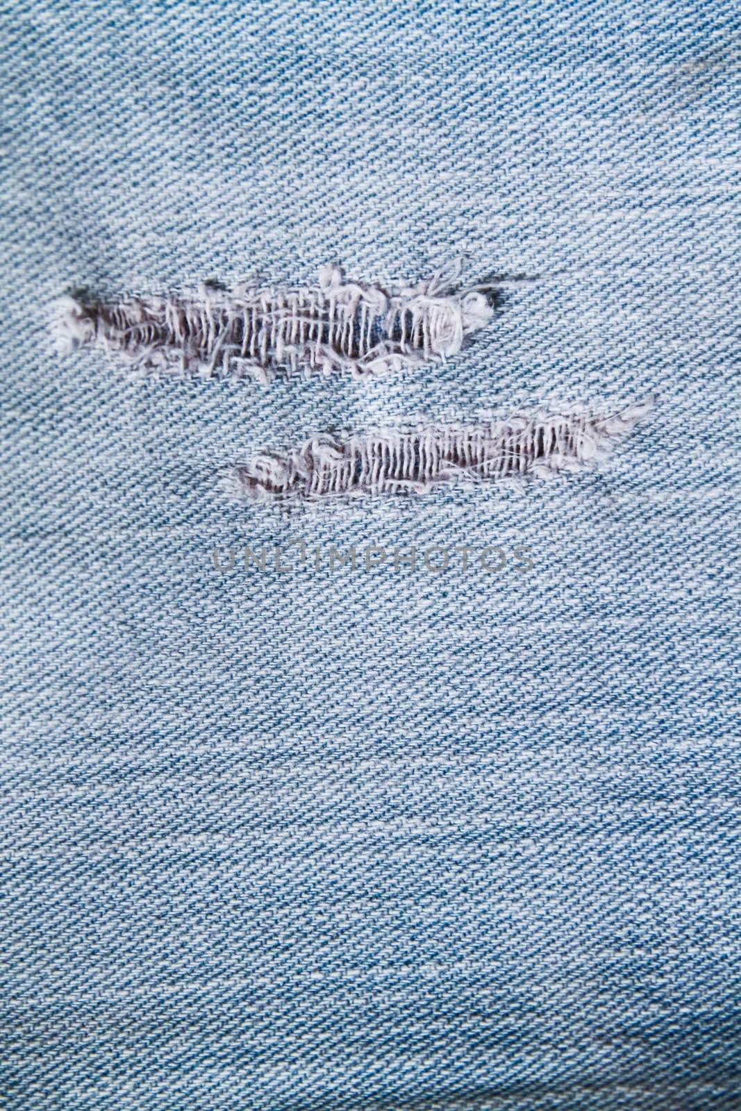 texture of rip blue jeans by nuchylee