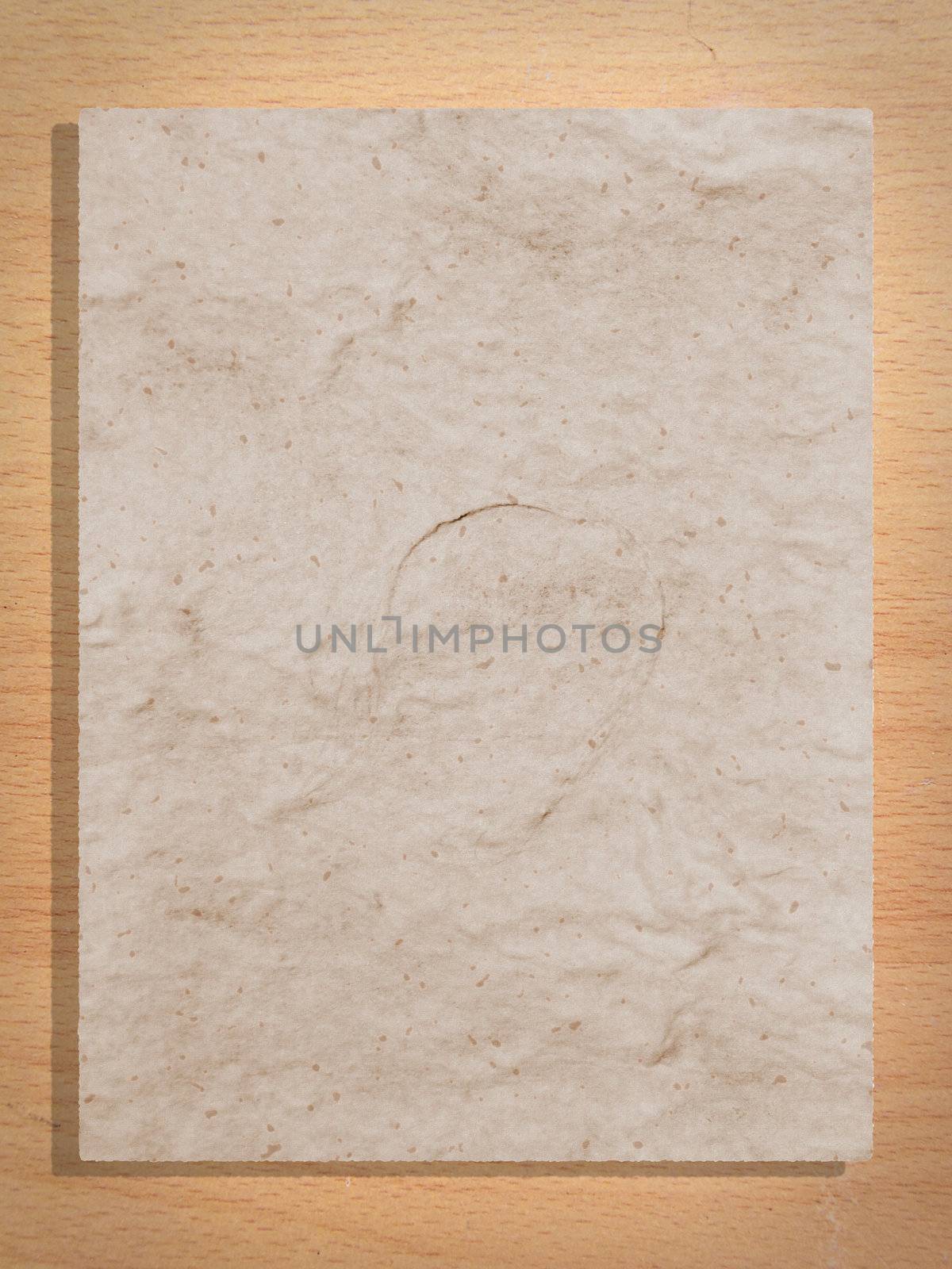 Whole page of mulberry paper on plywood background