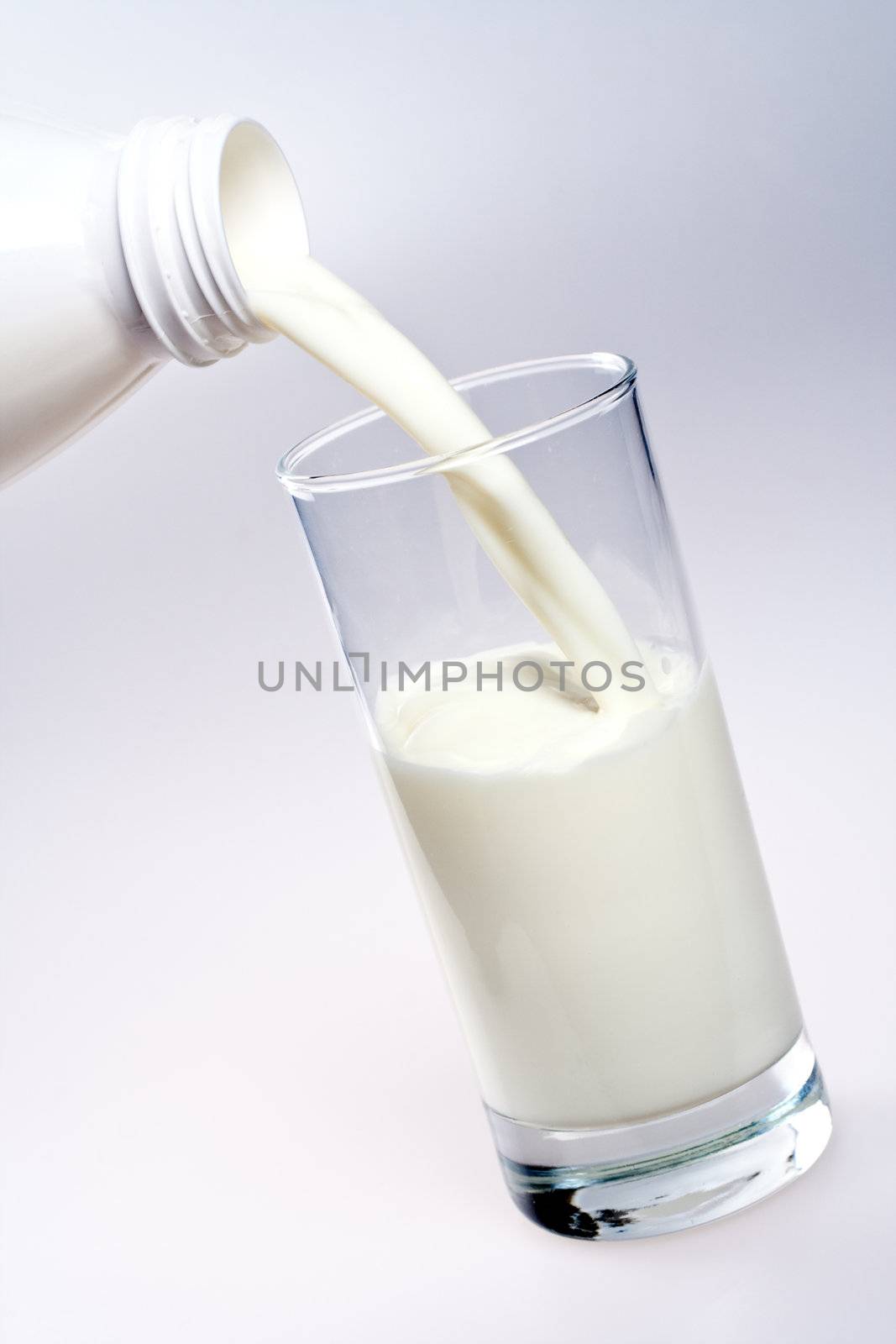 glass of milk with a bottle