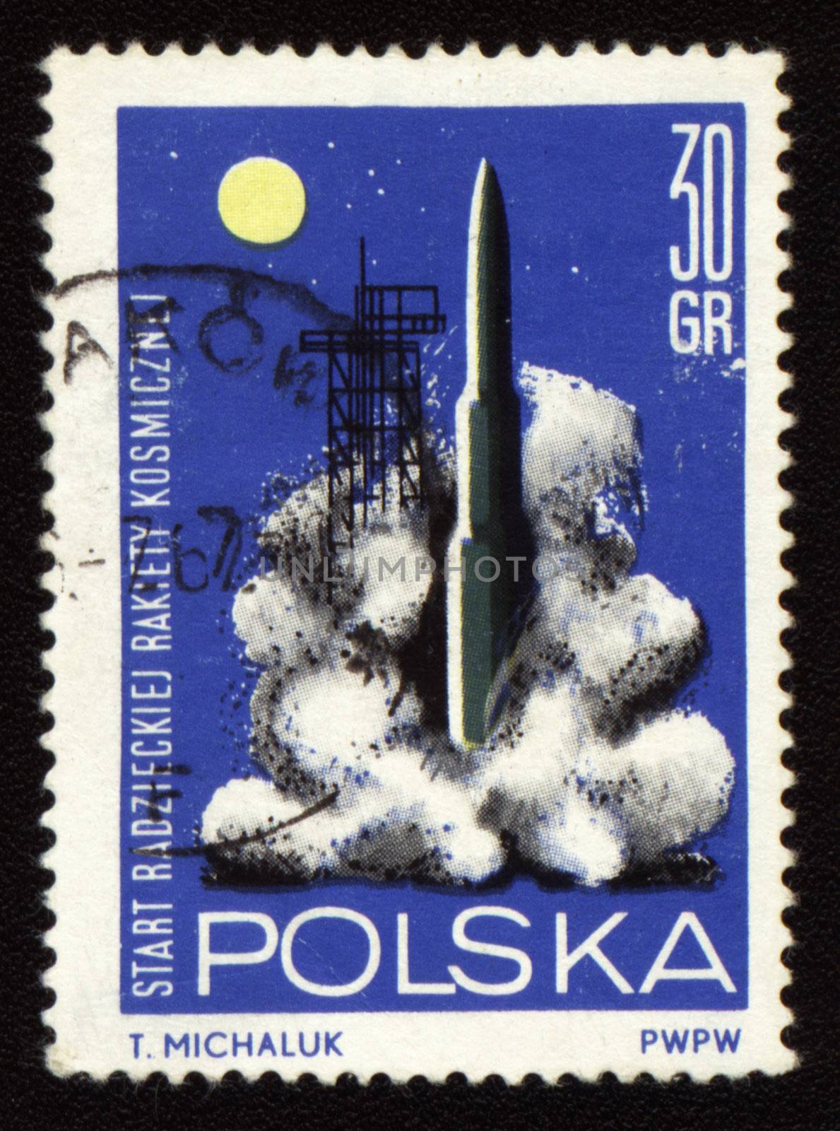 Rocket start on post stamp by wander
